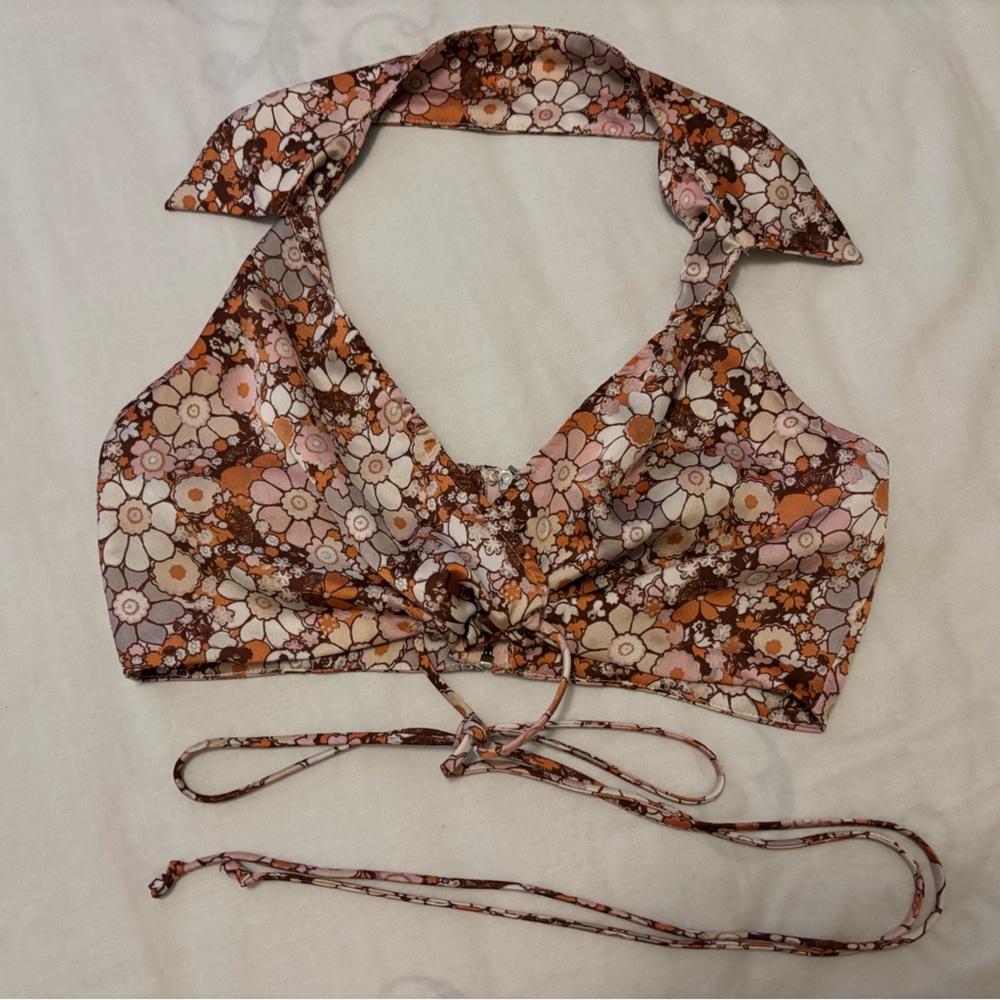 Cotton Candy Floral Halter Top